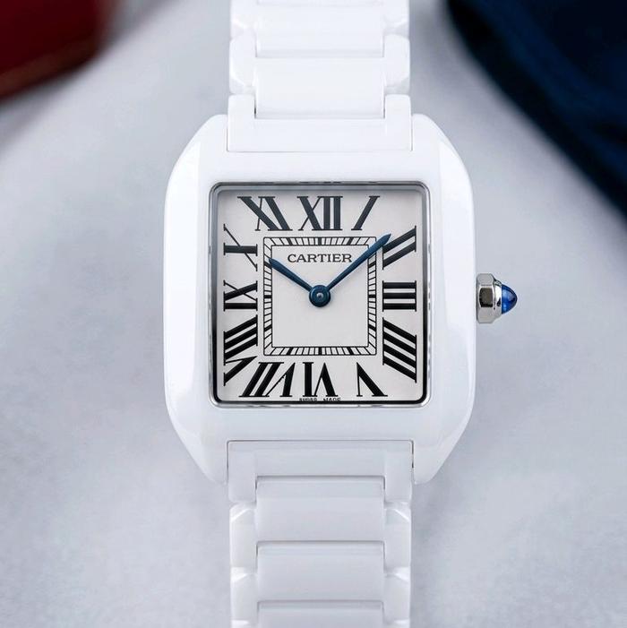 Jam Tangan baru keramik putih roman dial cart ier quartz bagus