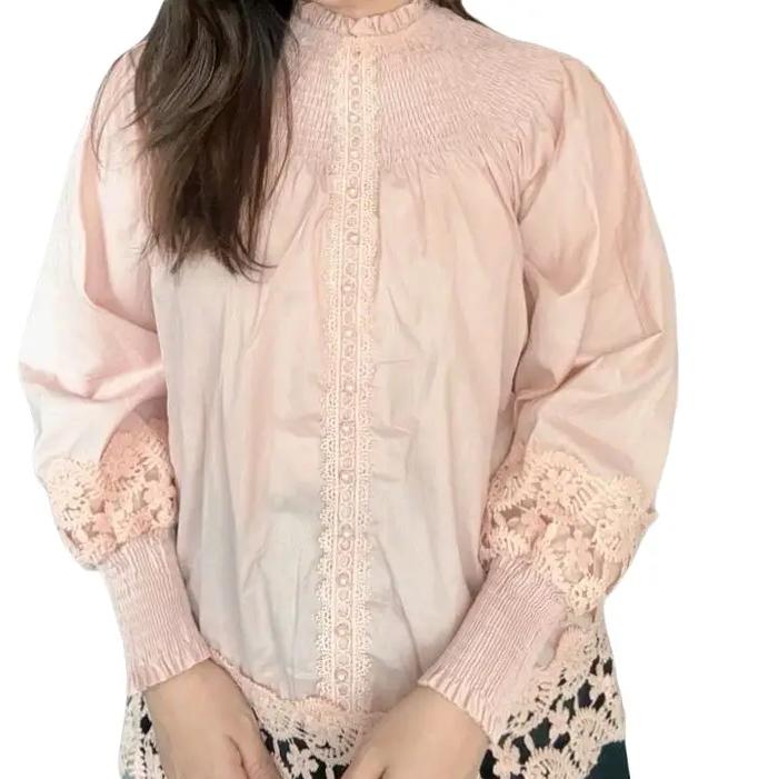 blouse wanita import bkk bahan katun mix renda