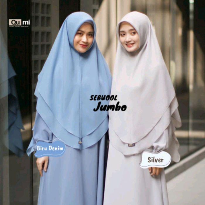 Brand New Sebuool Jumbo Jilbab Muslim Kerudung Wanita Instan Syari Dewasa Bergo