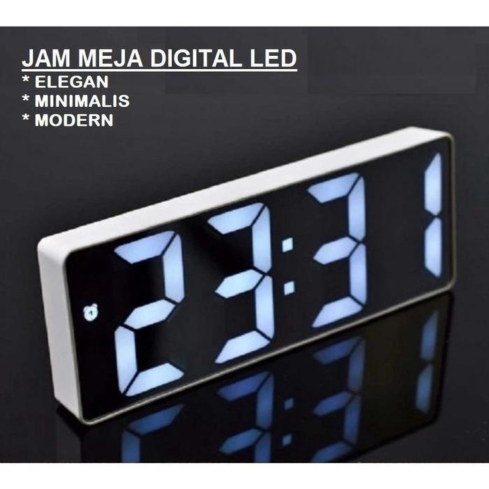 Jam Alarm Dinding Meja Digital Clock LED/Mirror am Alarm Dinding/Jam Meja Digital Led Aesthetic 3D
