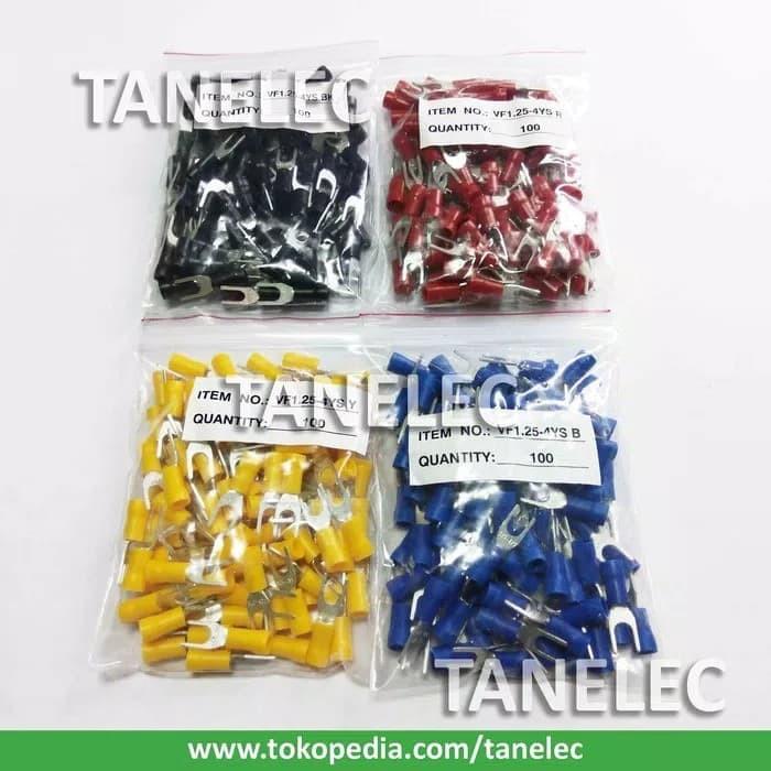 Skun Kabel Y 1.25-4 Hitam, Merah, Kuning, Biru, / Insulated Spade