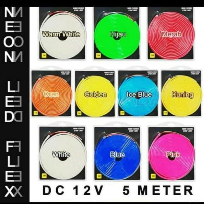 Lampu Neon Flex LED DC12Volt 5meter Selang Flexible LED Susu DC 12 v