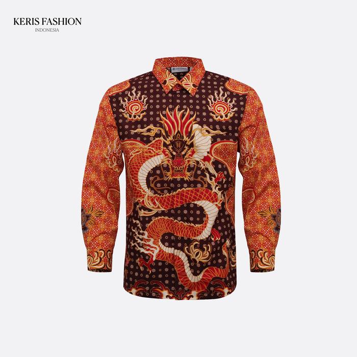 Keris Gallery Kemeja Batik Reguler Fit Lengan Panjang Motif Naga Puspa Mulyo