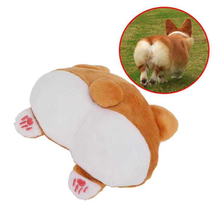 Corgi Ass Mainan Boneka Melengking Lucu Menarik Membersihkan Gigi