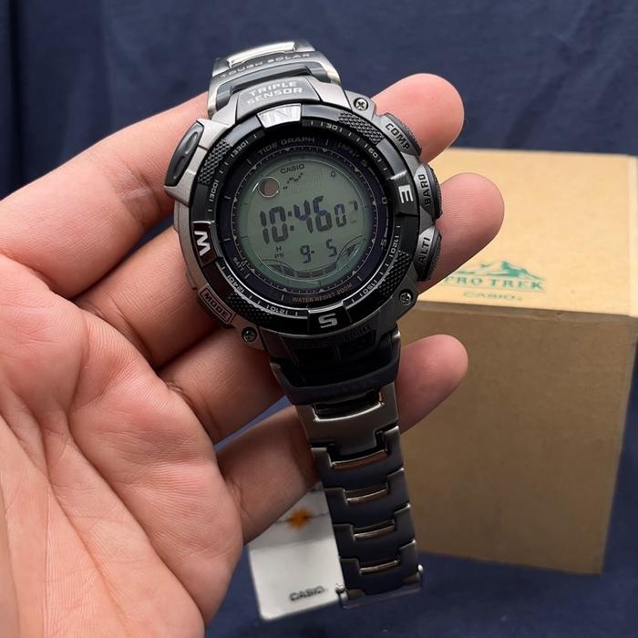 Casio Pro Trek PRG-130-1VDR Tough Solar Digital Dial Black Resin Strap NOS