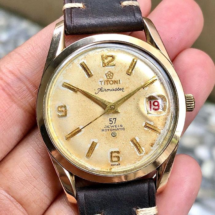 Titoni Airmaster Date 57Jewels Rotomatic Gold
