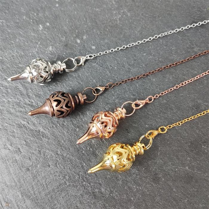 Cone 100% Copper Brass Metal Pendant Pendulum for Divination Dowsing Reiki Healing Egyptian Isis Pen