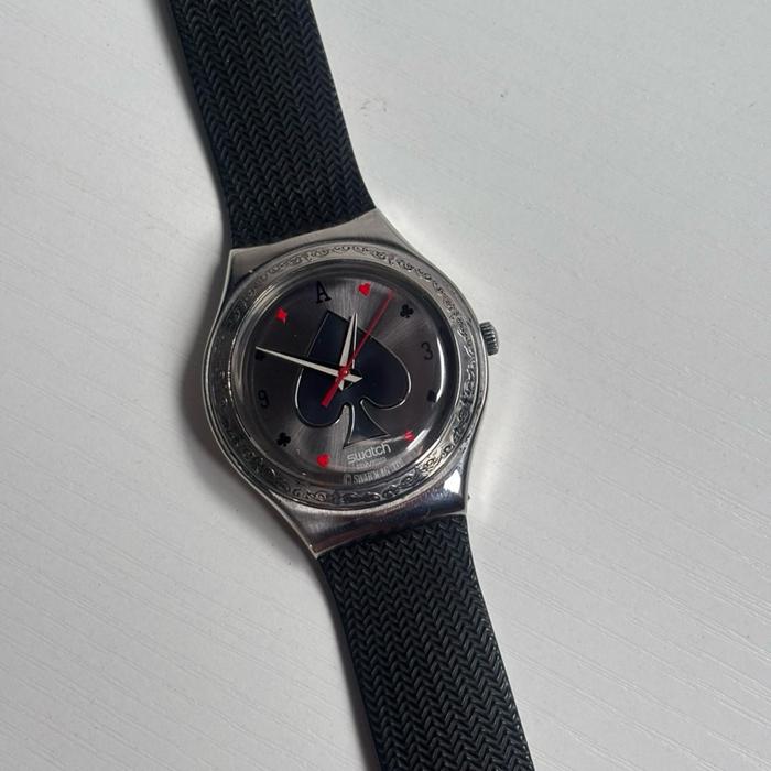 Jam tangan pria Swatch Irony 007 (James Bond) Villian Collection Le Chiffre Casino