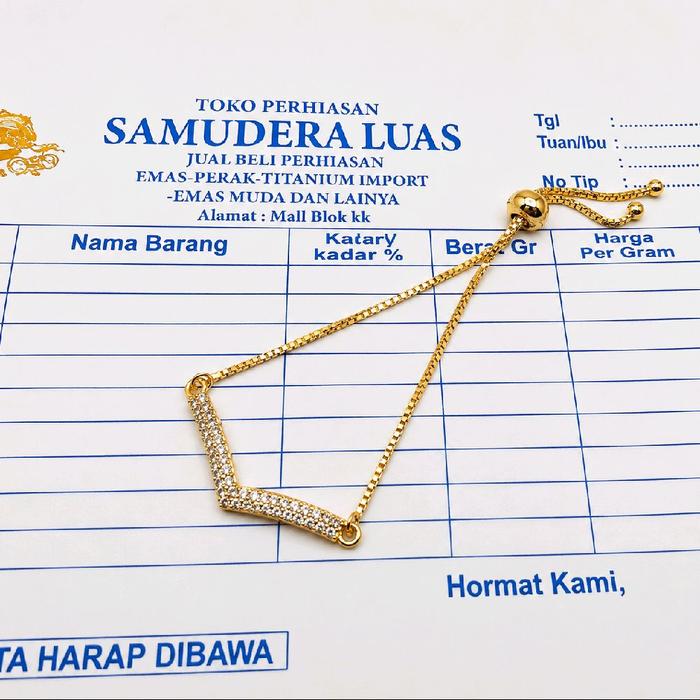 Gelang Tangan Wanita Model Serut Fujy Terbaru Perhiasan Emas Muda Free Surat Pembelian Style Gaya