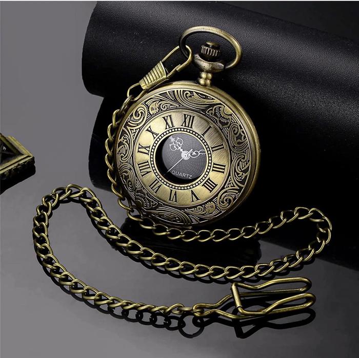 Jam Saku Pocket Watch Unik Vintage Kado Hadiah Ulang Tahun Antik Kuno Vintage Kalung Kenang Kenangan
