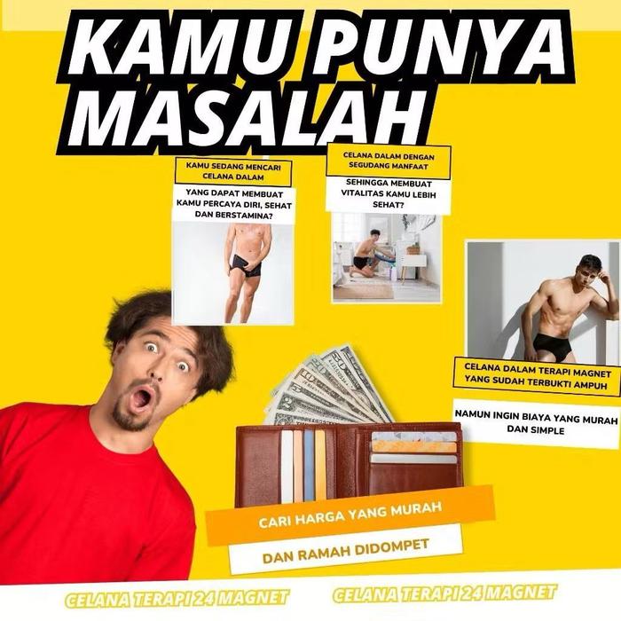 TERBARU!!! Celana Dalam CD Boxer Underware Terapi Theraphy Keperkasaan Kesehatan Vitalitas Ion Magne