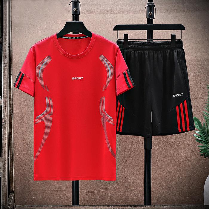 KAMB desain asli setelan kaos olahraga pria futsal badminton running