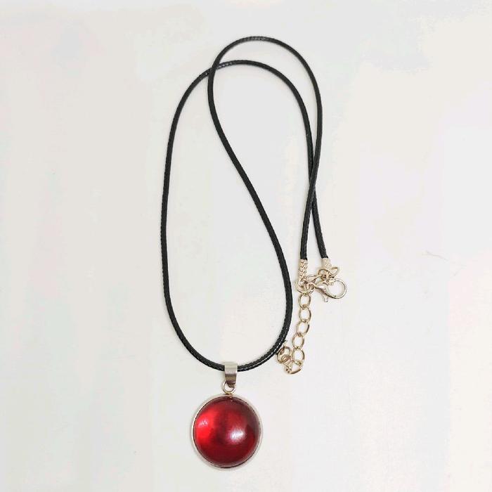 kalung merah delima / liontin merah delima bulat