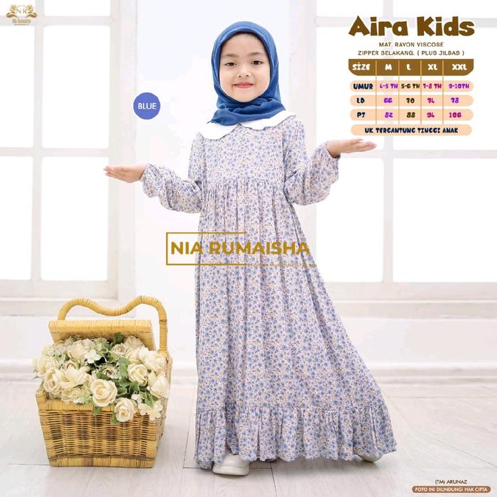 aira kids nia rumaisha terbaru terlaris Gamis Motif Anak Muslim