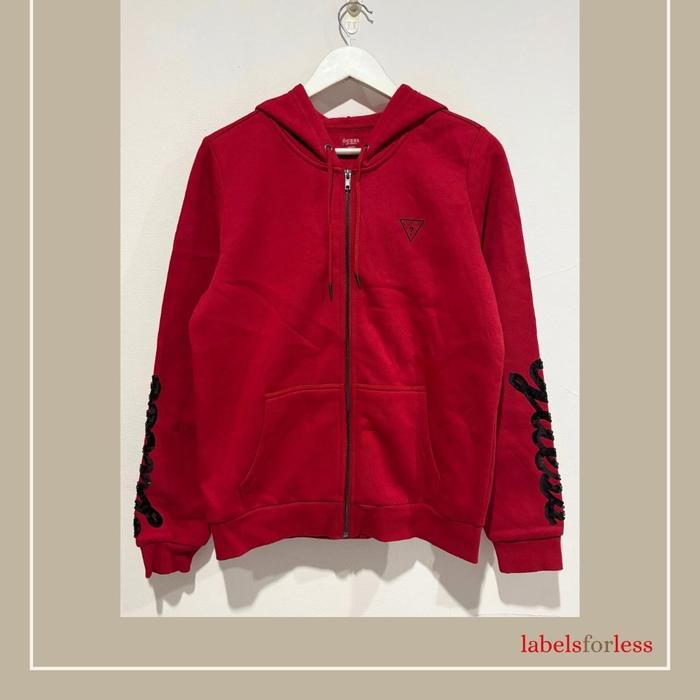 Guess Sequin Logo Zip Up Hoodie