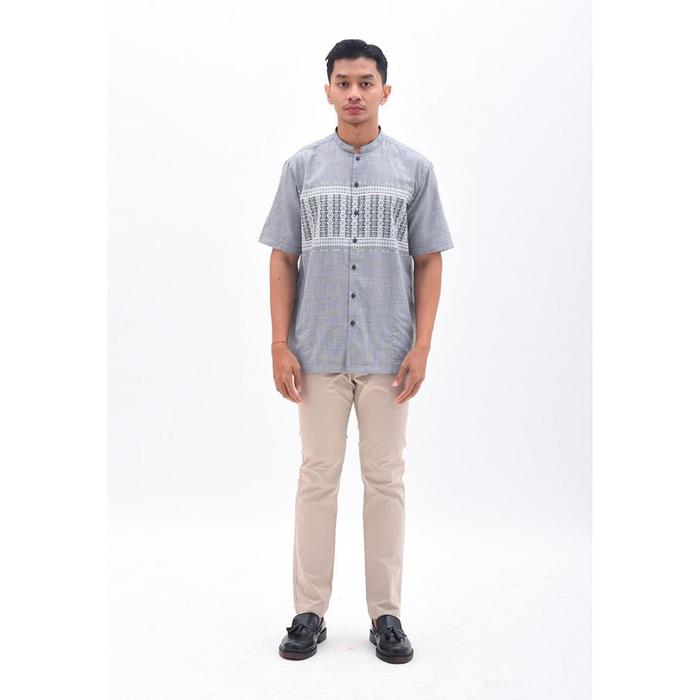 MANZONE Kemeja Koko Lengan Pendek AFSHAR - GREY - M