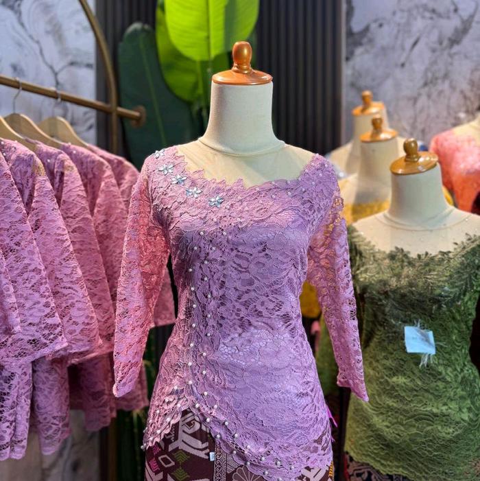 kebaya payet mutiara(new arrivall)brokat fatmawati lace atasan saja