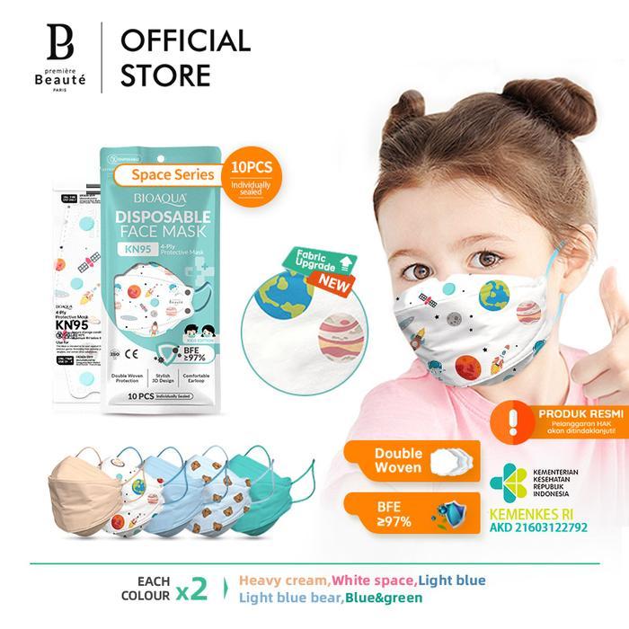 KJ Premiere Beaute Bioaqua Masker Anak KF94 EVO 3D Banyak Warna 10PCS