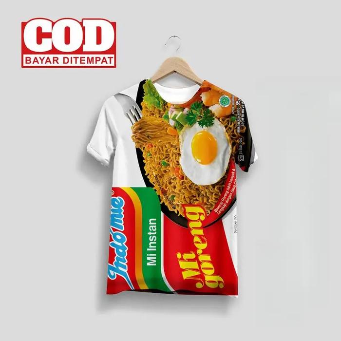 Front picture only shirt front instant noodles | T-shirt AOP noodles indom my taste
