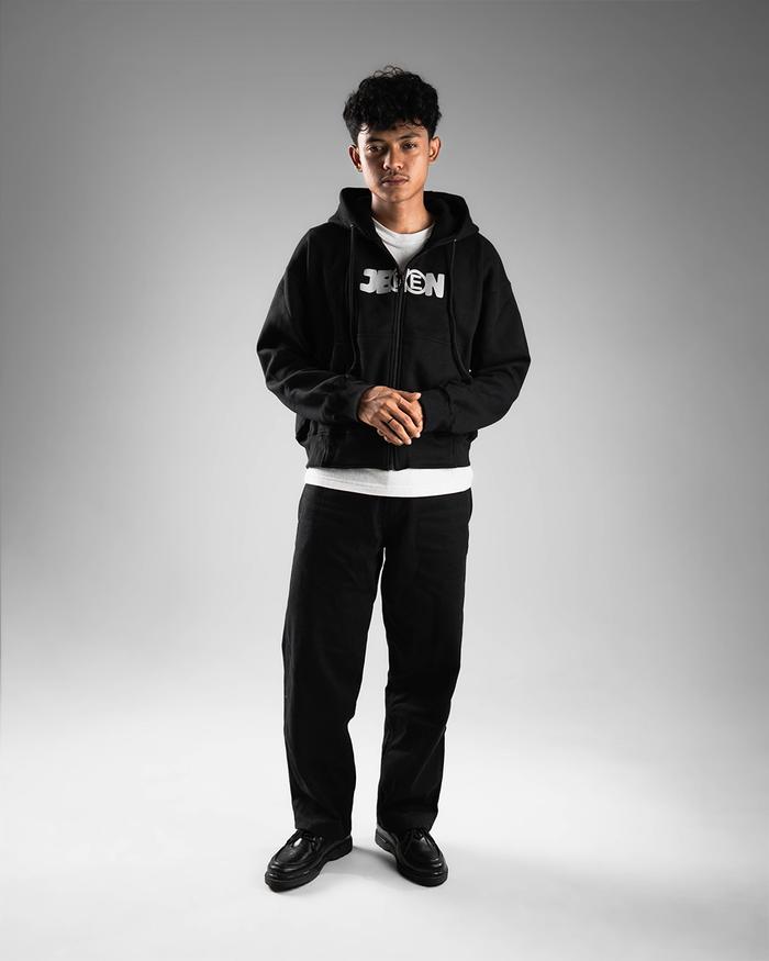 Alteco Black Zip Hoodie Boxy - Sweater Jumper Zip Hoodie Pullover Fleece - Jeen Original