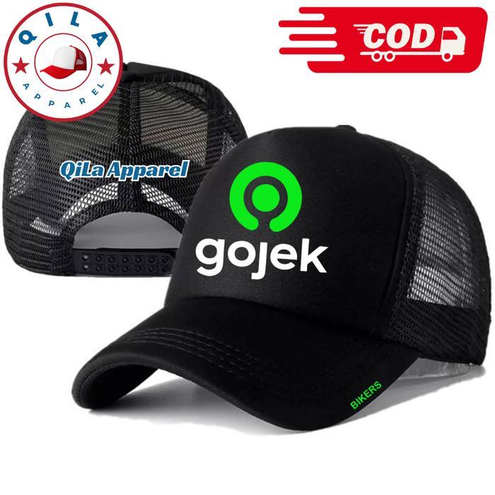 Hot Item QiLa Apparel Topi Trucker GOJEK - Topi Distro GOJEK Logo - Topi OJOL GOJEK Premium - Topi J