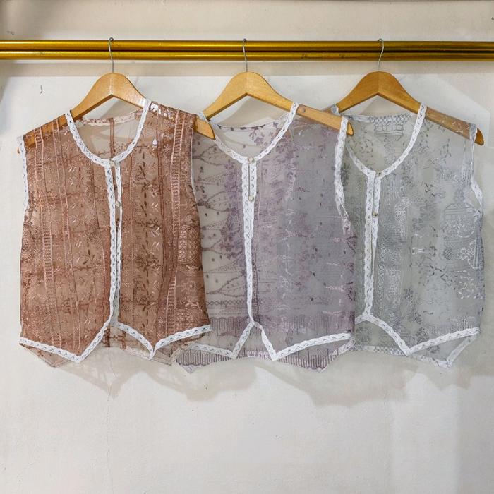 Vest Camilla Outer Rompi Vest Atasan Baju Pakaian Setelan Gamis Dress Wanita Brukat Tulle Tile Premi