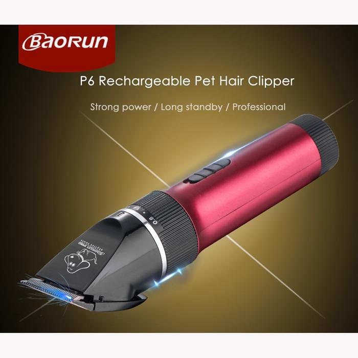 Alat Cukur Bulu Hewan Anjing Kucing Domba 8200RPM 2000mAh 240V - Red