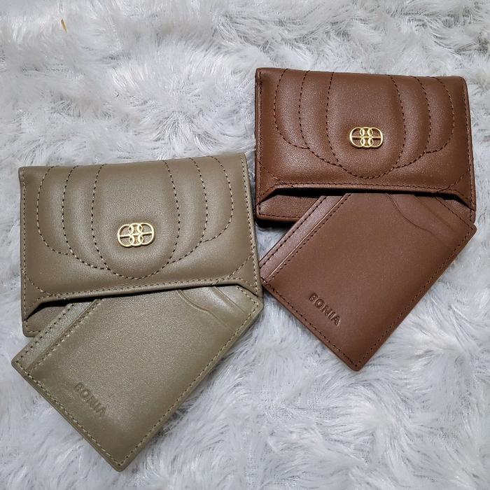 medium wallet bonia dompet sedang lipat 2 free card holder Kulit