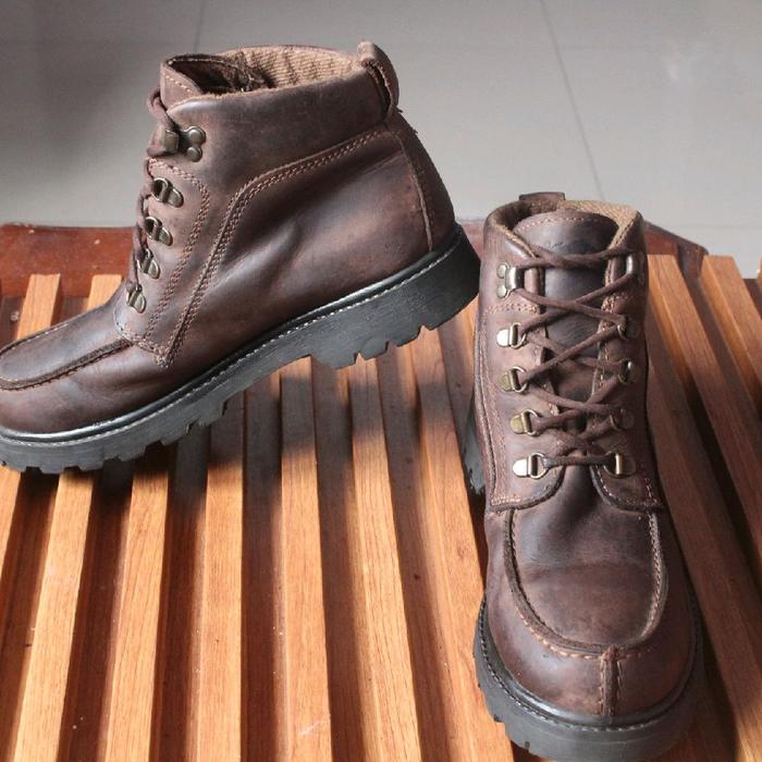 Sepatu Boot 6 inchi kulit tebal gagah "Kangaroos " upper kulit asli mantul pedas outsole kokoh. siz