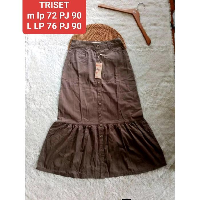 Rok Triset Original  Panjang Wanita Modrok triset size m dan L