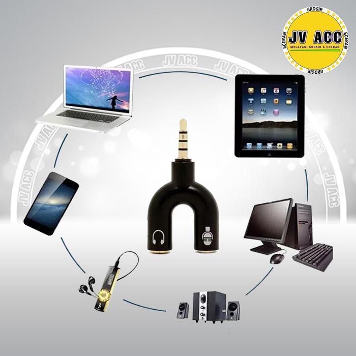 SPLITTER U AUX 3.5MM KE AUDIO HEADSET & MIC SPLITTER FOR GAMING AUDIO