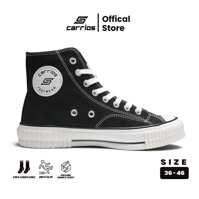 CARRIOS - Izzy Trek High Black White - Sepatu Sneakers Casual Klasik Pria & Wanita 36 - 46