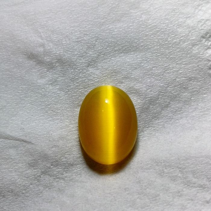 Batu akik cat eye mata kucing warna kuning