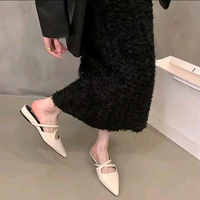 sabila Sepatu Mules 3cm Big Size Amanda/Sepatu Mules Wanita Flat Shoes Kerja Perempuan