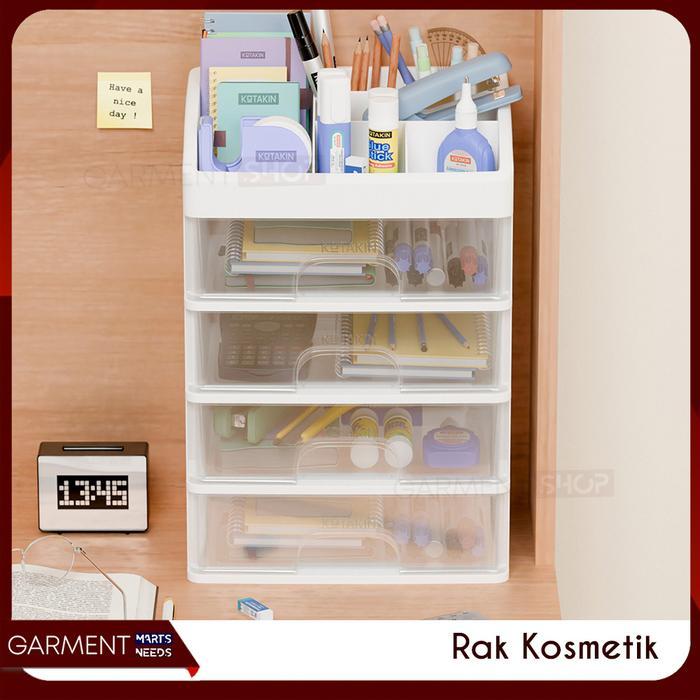 R4LACI - Rak Kosmetik 3 4 Laci Susun Tempat Make Up Penyimpanan Organizer Meja Aesthetic Putih Serba