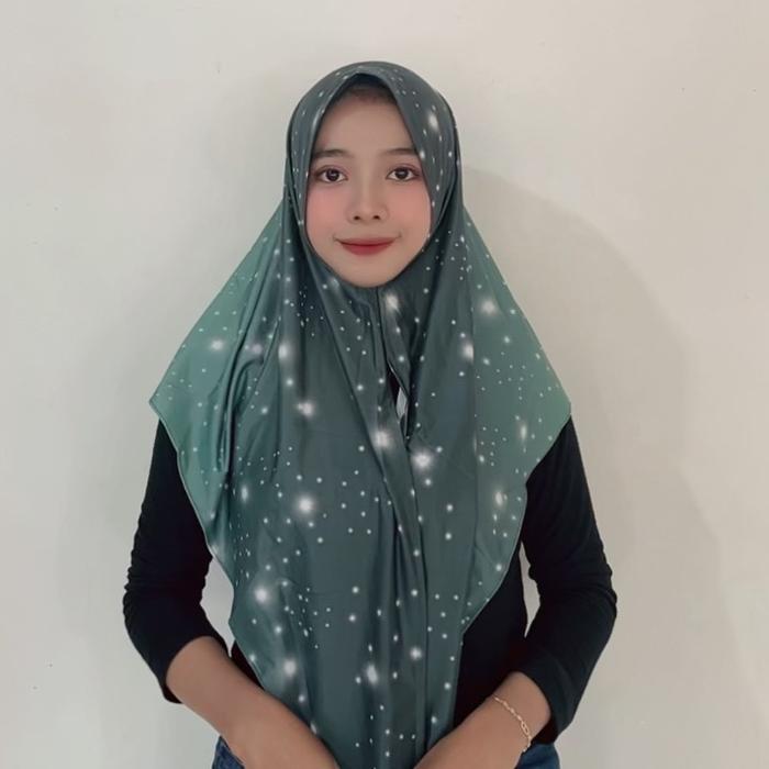 ZhiadHijab-Hijab S3 Bintang Gesper Instan Nyaman dipakai Muslim Kerudung Diamond Bergo Wanita jilbab