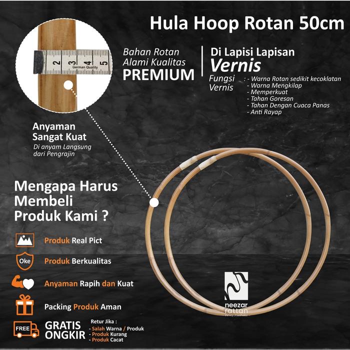 Hula Hoop / Hulahoop / Hulahop / Holahop Rotan 50 Cm