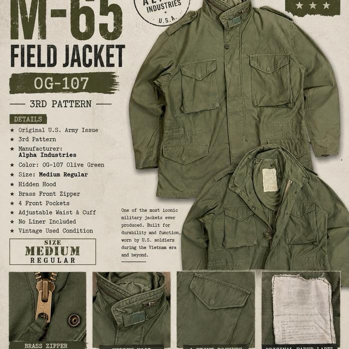 M65 Jacket Size Medium Reguller By Alpha Industries