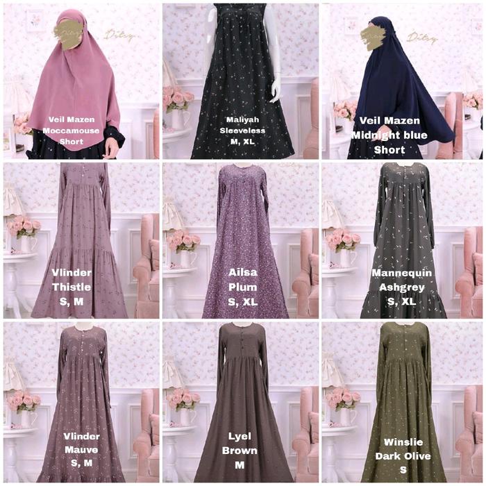 [READY] DITSY NIGHTGOWN AGUSTUS 2024: S, M, L, XL VLINDER MAUVE | VLINDER THISTLE | MANNEQUIN ASHGRE