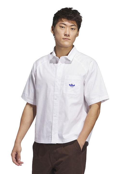 adidas kemeja pendek Shmoofoil Fighter Button Shirt in White JC7635