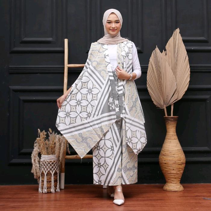 OUTER YUKENSI CELANA PANJANG JUMBO JEHAN ARUM BATIK SETELAN CELANA PANJANG WANITA BATIK KATUN HALUS
