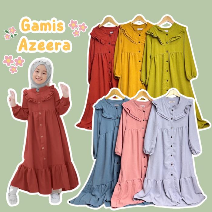 3-14TH GAMIS CRINKLE ANAK PEREMPUAN GAMIS AZEERA