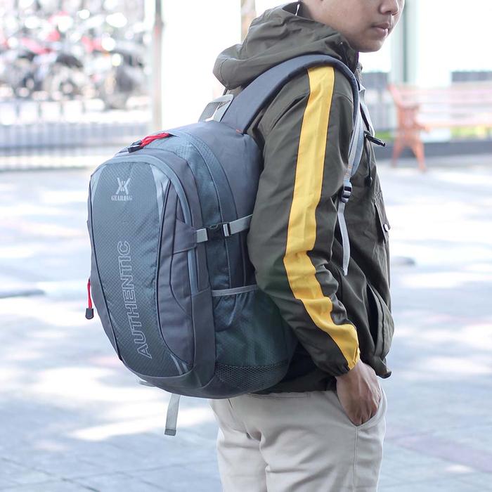 Sacma Tas Ransel Pria Free Raincoat Kapasitas 25 Liter Warna Abu Ukuran 29 x 14 x 44 cm Bahan Cordur