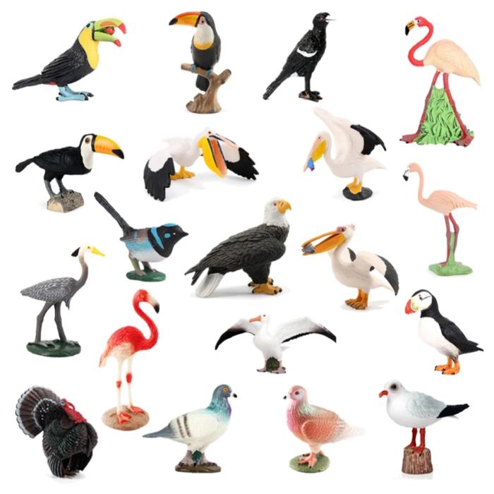 Simulation Animals Figures Stork Eagle Turkey Action Figure Animal Figurines Forest Family Plastic B
