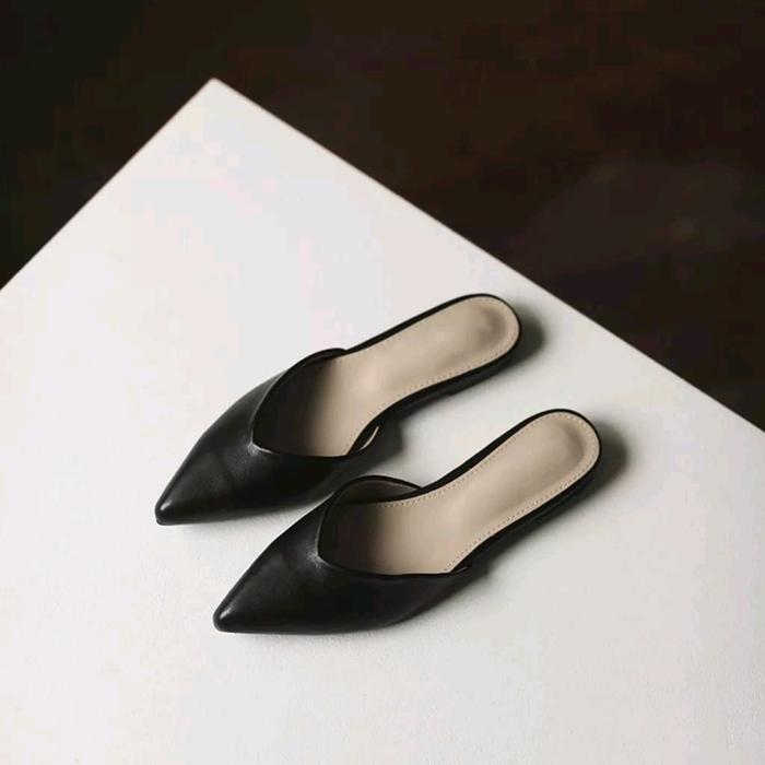 sendal sepatu wanita AYOMI Flat shoes anti slip insole karet size 37/40 (gratis box) Pesta