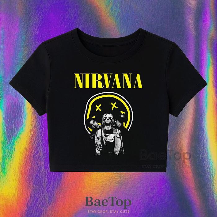 CROP TOP NIRVANA BAND Y2K / CROP TOP TEE / CROP TOP HITAM / CROP TOP PUTIH / CROP Y2K / BOOTLEG / CR