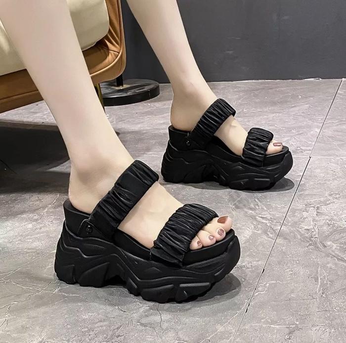 Premium Wedges H46 heels 9cm Sandal Import Wanita Elegan 2025