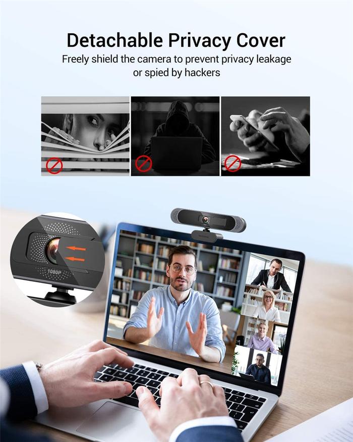 DEPSTECH 1080P HD Webcam with Microphone Web Camera with Auto Light