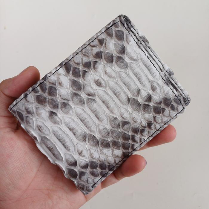 Dompet Slot Kartu Pria Full Kulit Ular warna natural