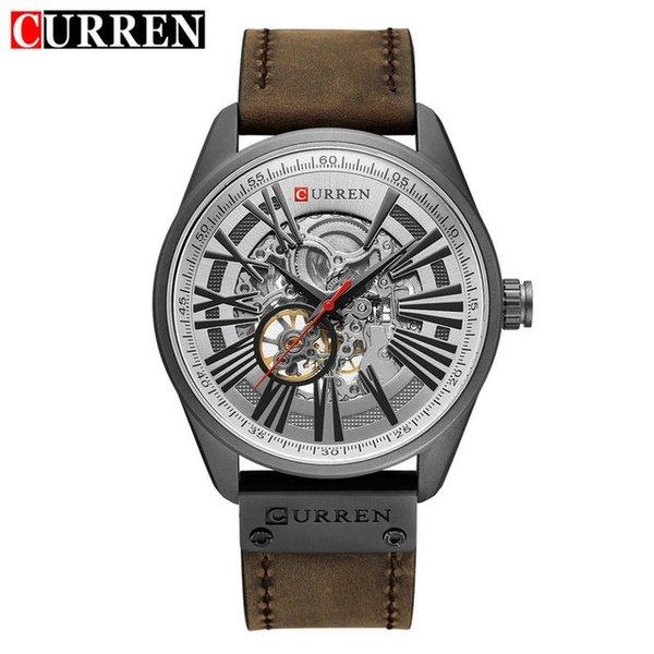 Jam Tangan Pria Automatic Analog Tali Kulit CURRENOS CURREN 8299